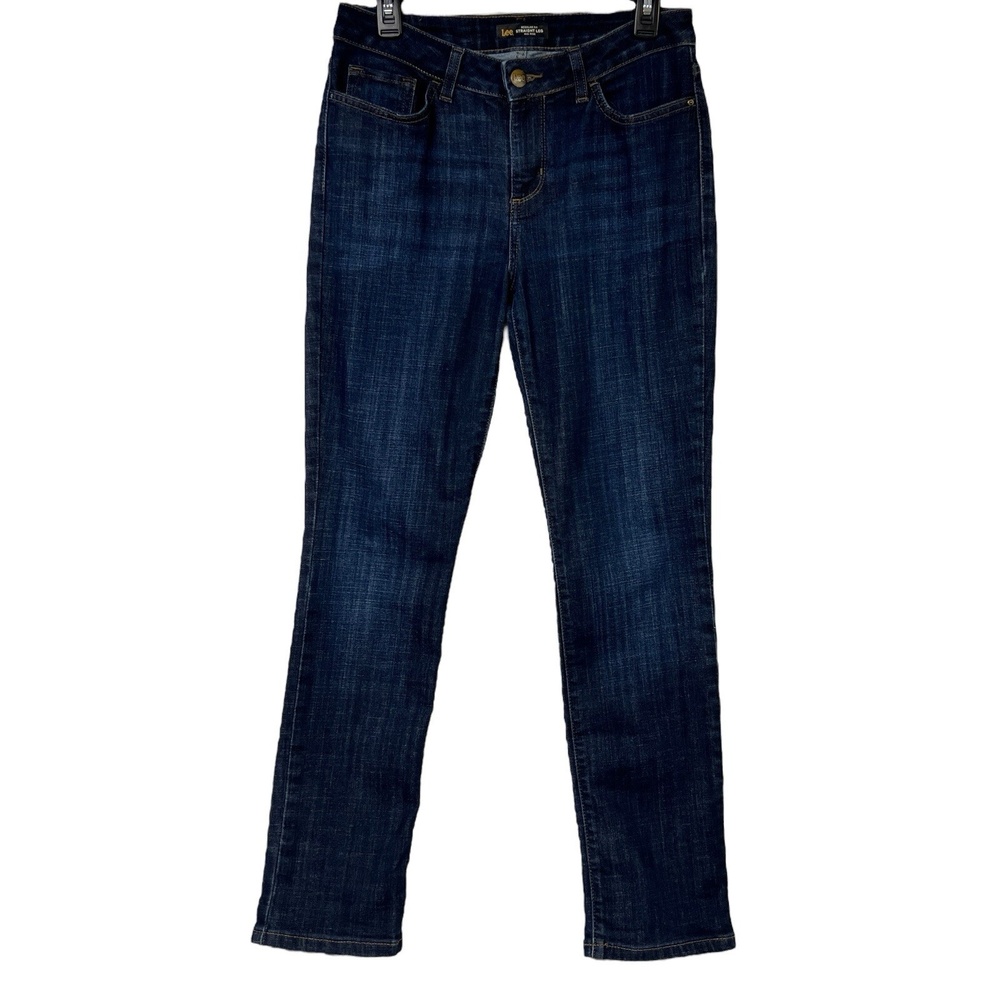 Lee Jeans Size 29 Dark Blue Straight Leg Regular Fit Mid Rise Classic Denim‎